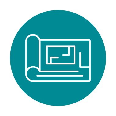 harita düz simgesi, vektör illüstrasyonu