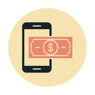 Basit Çevrimiçi Ödeme simgesi, vektör illüstrasyonu