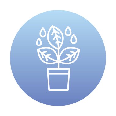 çömlek simgesine bitki, vektör illüstrasyonu 