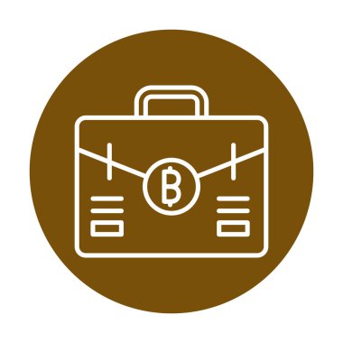 Bitcoin 'li çanta. Web simgesi basit tasarım