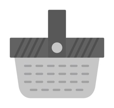 piknik sepeti web simgesi, vektör illüstrasyonu 