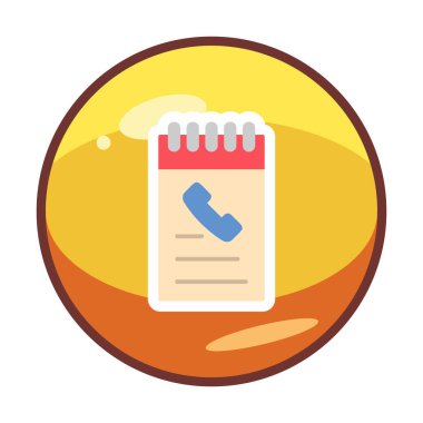 Beyaz arkaplanda telefon rehberi ikonu vektör çizimi