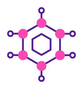 Basit Nanoteknoloji simgesi, vektör illüstrasyonu