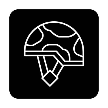 Askeri miğfer vektör renk çizgisi simgesi