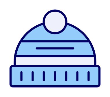 Kış Şapkası simgesinin vektör illüstrasyonu