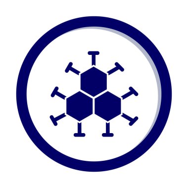 Basit molekül simgesi, vektör illüstrasyonu