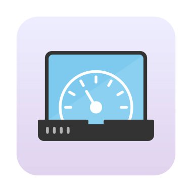 Vektör hızı test dizüstü bilgisayarı web simgesi, vektör illüstrasyonu