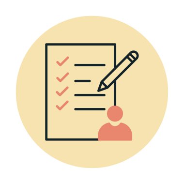 Kontrol listesi düz simgesi, vektör illüstrasyonu 