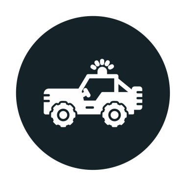 Askeri Jeep Simgesi, Vektör İllüstrasyonu