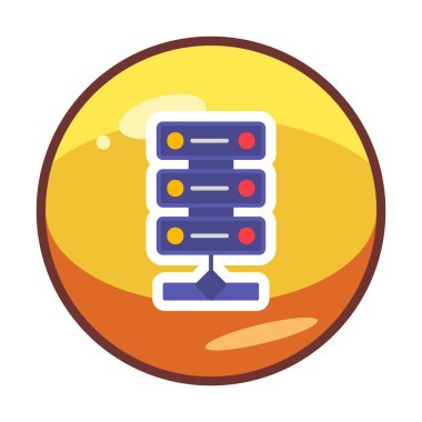 Ağ sunucu simgesinin vektör illüstrasyonu 