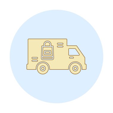 Teslimat kamyonu vektör simgesi modern basit illüstrasyon                        