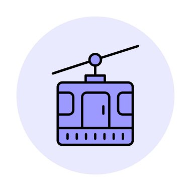 Modern Cable Car Cabin simgesinin vektör çizimi                   