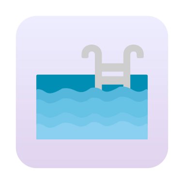  yüzme havuzu ikonu vektör illüstrasyonu