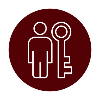 anahtar kişi ikon vektör illüstrasyonu