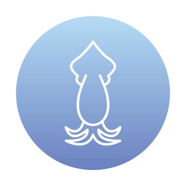 Beyaz arkaplanda mürekkep balığı vektörü simgesi 