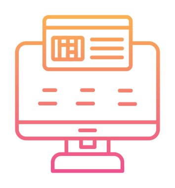 Basit Çevrimiçi Ödeme simgesi, vektör illüstrasyonu