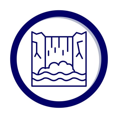 Basit Waterfal simgesi, vektör illüstrasyonu