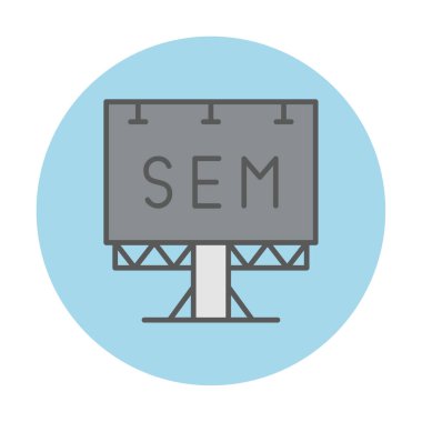 SEM ile Billboard simgesinin vektör illüstrasyonu  