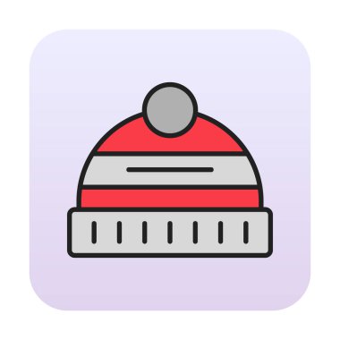 Kış Şapkası simgesinin vektör illüstrasyonu