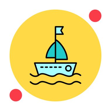 Basit yelkenli ikonu vektör illüstrasyonu