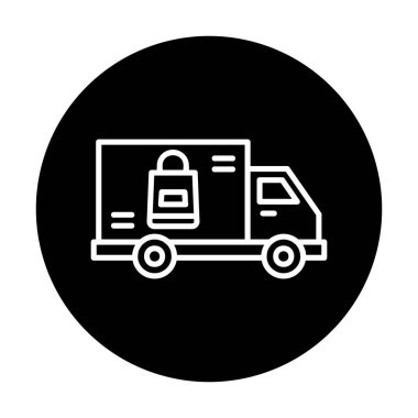 Teslimat kamyonu vektör simgesi modern basit illüstrasyon                        