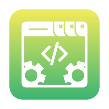 Basit programlama kodu optimizasyon simgesi, vektör illüstrasyonu