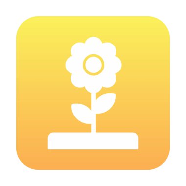 Basit düz çiçek vektör simgesi. dizayn