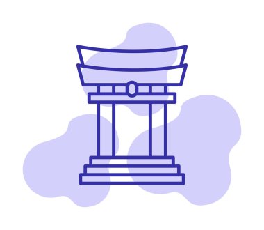 Japonya geleneksel Torii Kapısı simgesi, basit stil