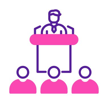 Basit Konferans simgesi, vektör illüstrasyonu