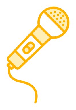 mikrofon yassı ikon. mikrofon logosu, vektör illüstrasyonu.