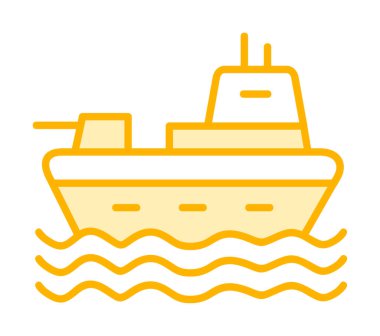 Gemi simgesi, vektör illüstrasyonu