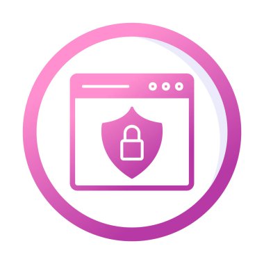 Basit Web Güvenlik simgesi, vektör illüstrasyonu