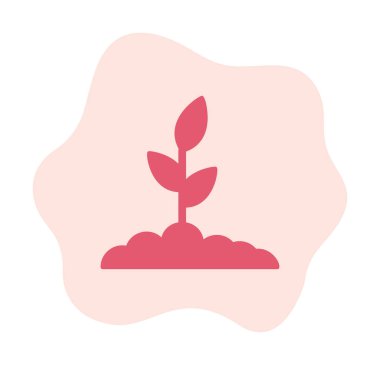 Yer simgesinde büyüyen bitki, vektör illüstrasyonu 