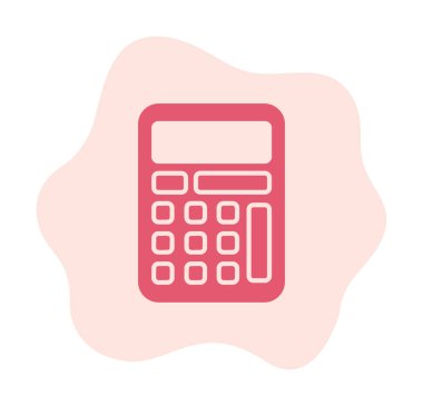 Beyaz arkaplanda hesap makinesi simgesi vektör çizimi 