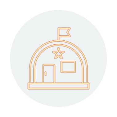 Basit Askeri Depo simgesi, vektör illüstrasyonu