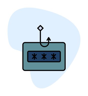 Basit düz phishing çizgisi vektör çizimi 