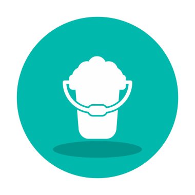 Köpük simgesi olan kova, vektör illüstrasyonu  