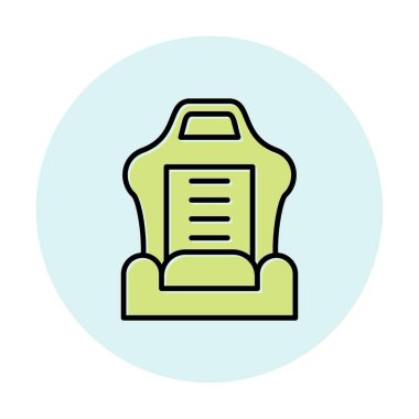 araba koltuğu simgesi, vektör illüstrasyonu 