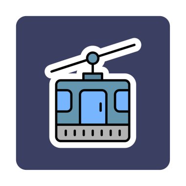 Modern Cable Car Cabin simgesinin vektör çizimi                   