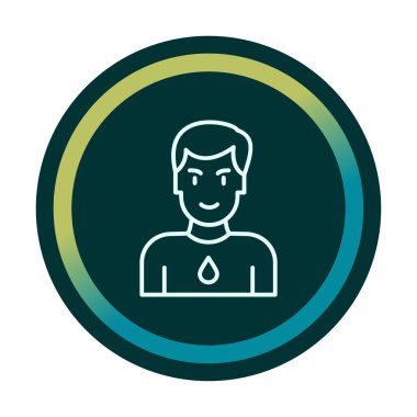 Basit Survivor kişi avatar simgesi, vektör illüstrasyonu