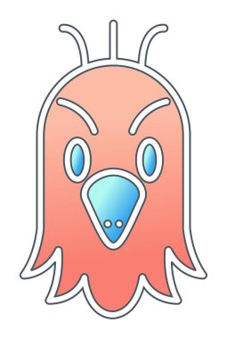 şık papağan kafası logo vektör çizimi tasarımı