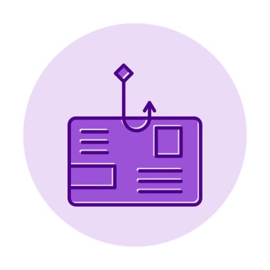 Basit düz phishing çizgisi vektör çizimi 