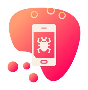 Mobil Virüs izole edilmiş vektör simgesine sahip akıllı telefon 