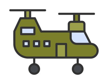 Askeri Heliciopter vektör ikonu. biçim düzdür  