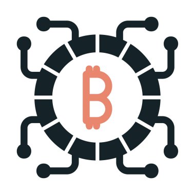 Basit bitcoin simgesi, vektör illüstrasyonu