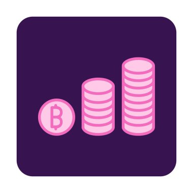 Basit bitcoin simgesi, vektör illüstrasyonu