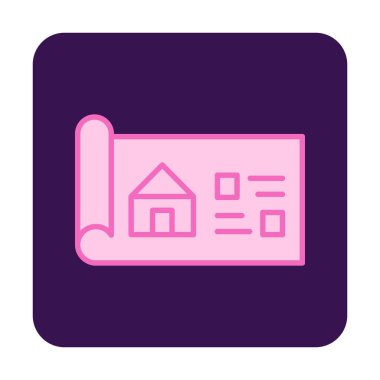 Ev Planı simgesi, vektör illüstrasyonu            