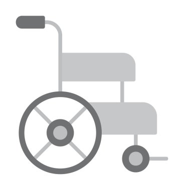 Basit Tekerlekli sandalye Simgesi, vektör illüstrasyonu