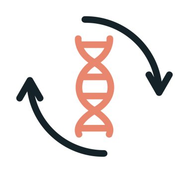 DNA ikon vektör illüstrasyonunun düz molekülü