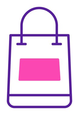 Alışveriş poşeti simgesi, vektör illüstrasyonu basit tasarım